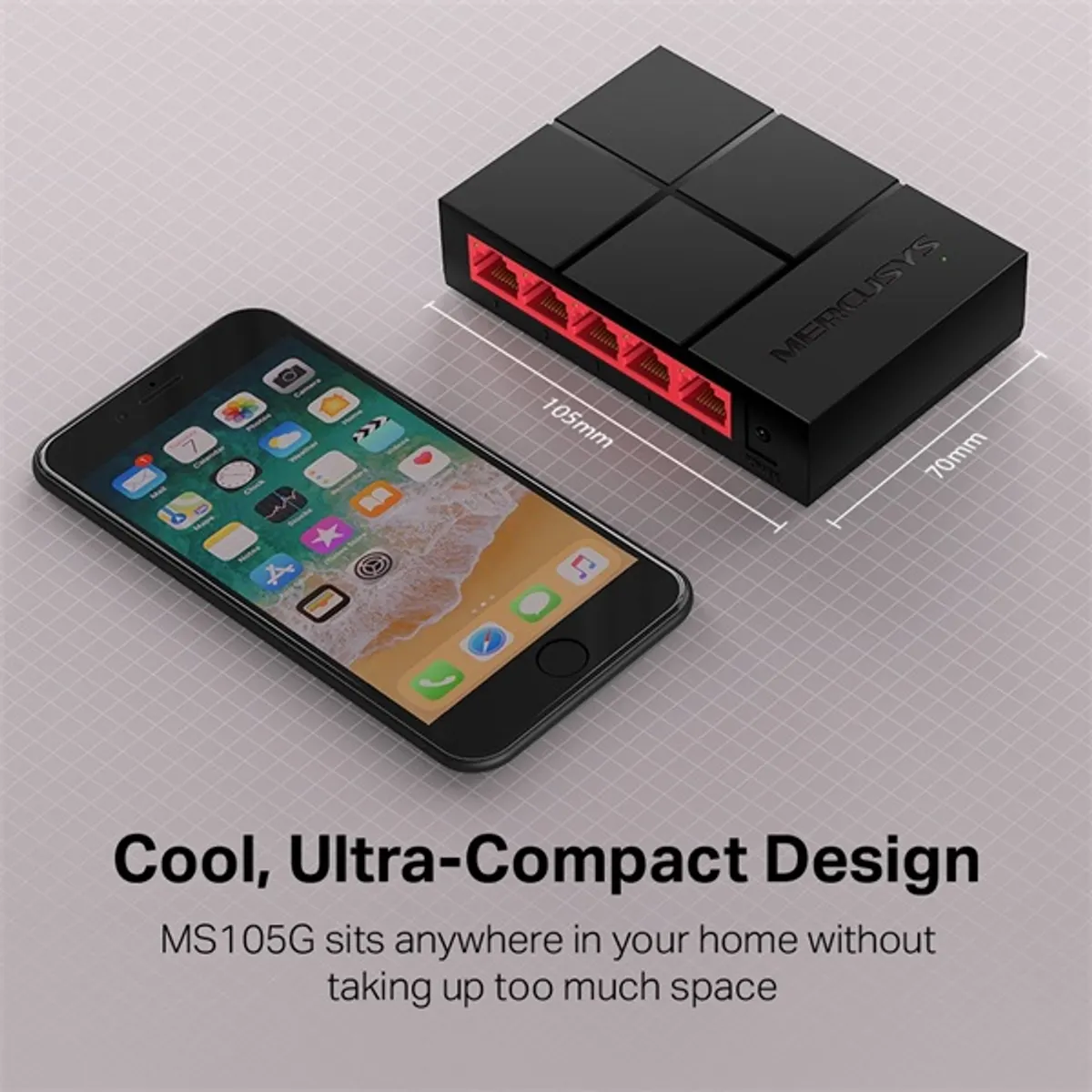 Mercusys MS105G 5 portos 10/100/1000Mbps nem menedzselhető fekete asztali switch #4