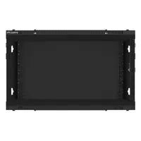 Lanberg WF01-6606-10B 19" 6U SZÉL:600mm MÉLY:600mm MAG:379mm lapraszerelt üvegajtós fekete fali rack szekrény #10