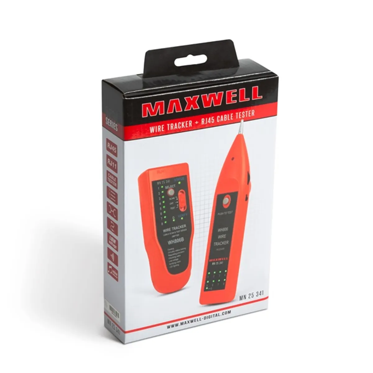 Maxwell 25341 érpárkereső RJ45 kábel teszterrel #4