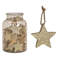 Csillag 8x8x1cm fa lógatható dísz #3