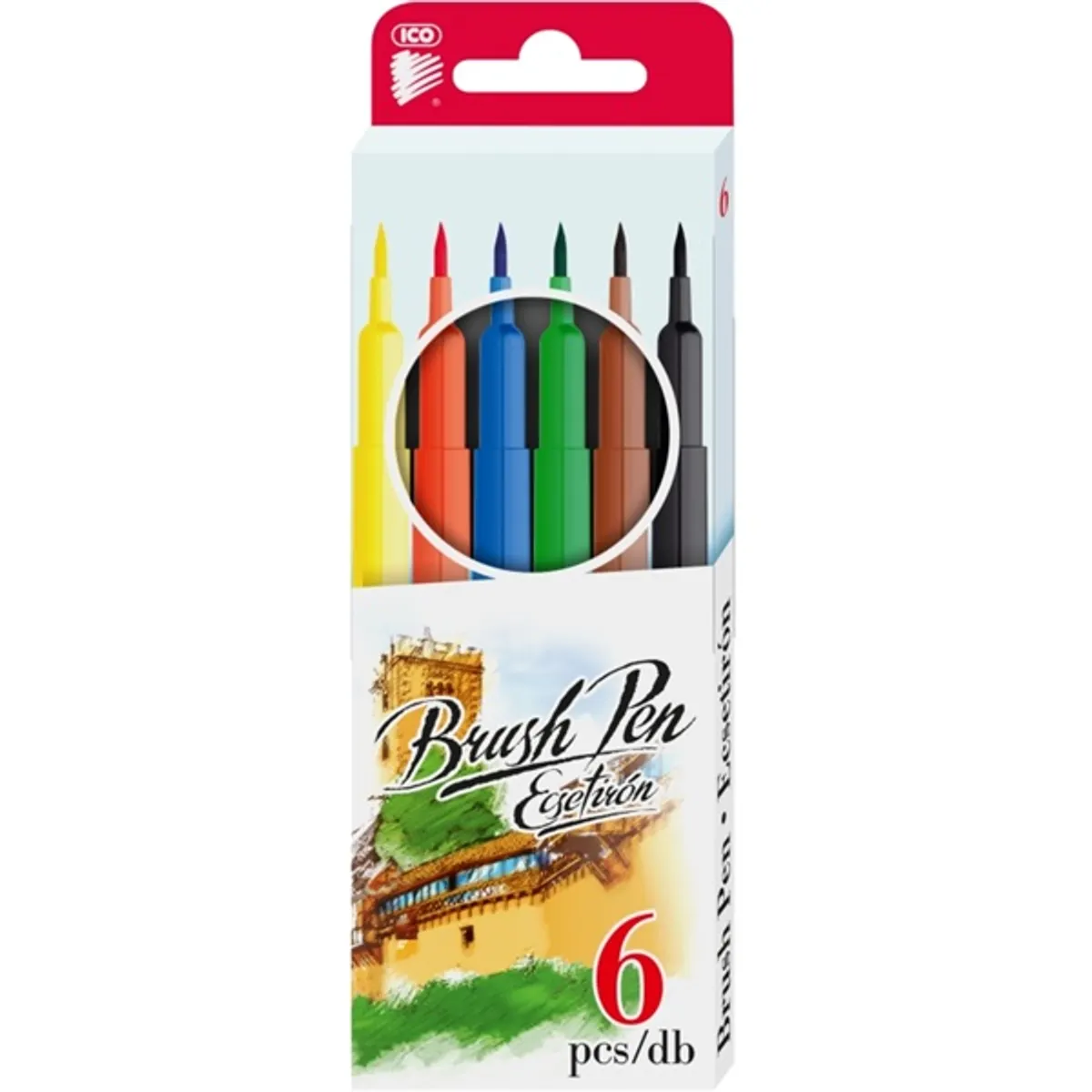 ICO Brush Pen D6 6 különféle színű ecsetirón #2