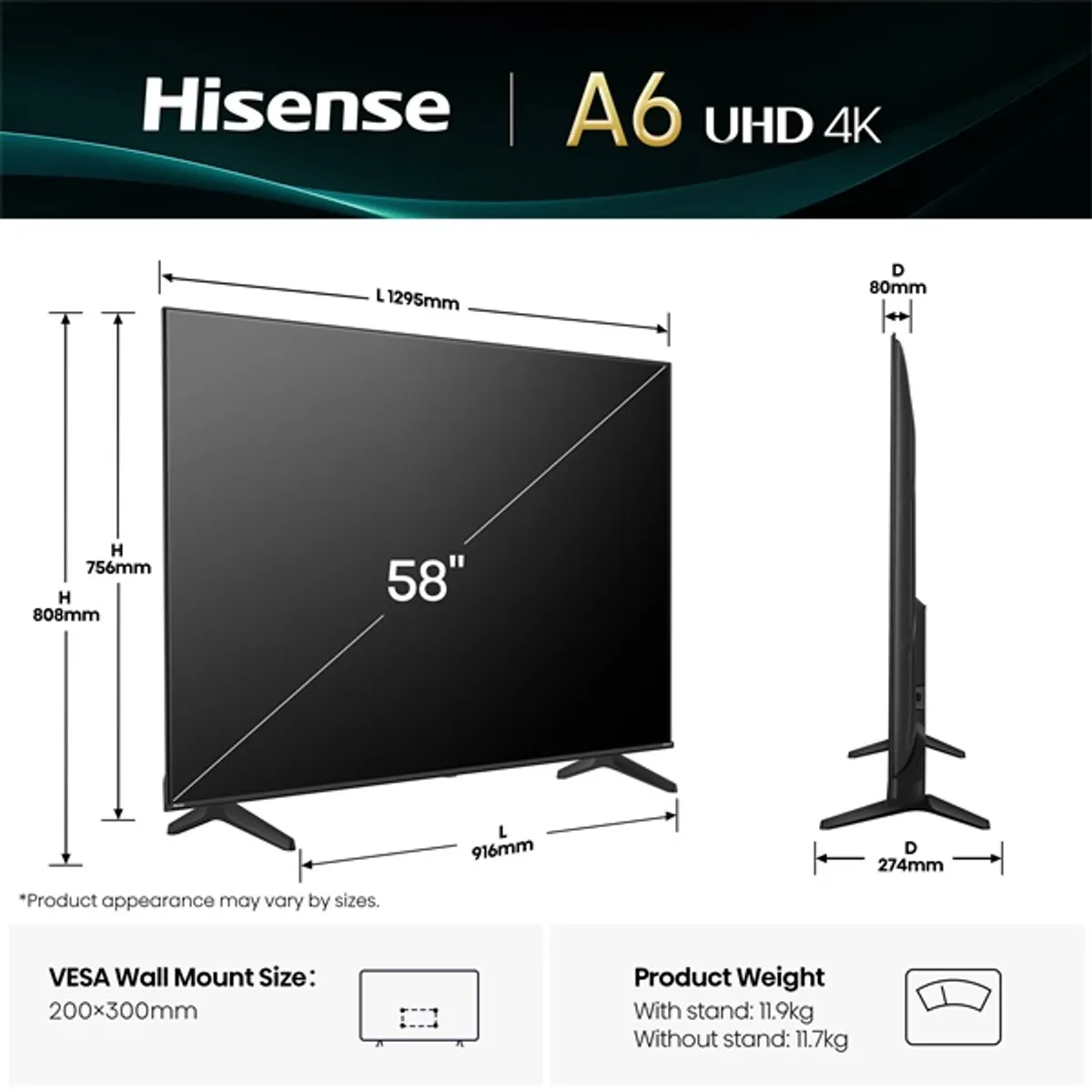 Hisense 58" 58A6Q 4K UHD Smart LED TV #6