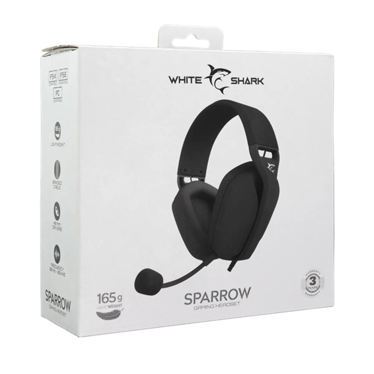 White Shark WS GH-2443B SPARROW-B fekete gamer headset #8