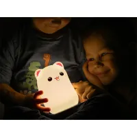 Tracer Teddy Bear, RGB LED, 5 színtónus, 4 világítási mód, Szilikon, Vezeték nélküli, éjszakai lámpa #6