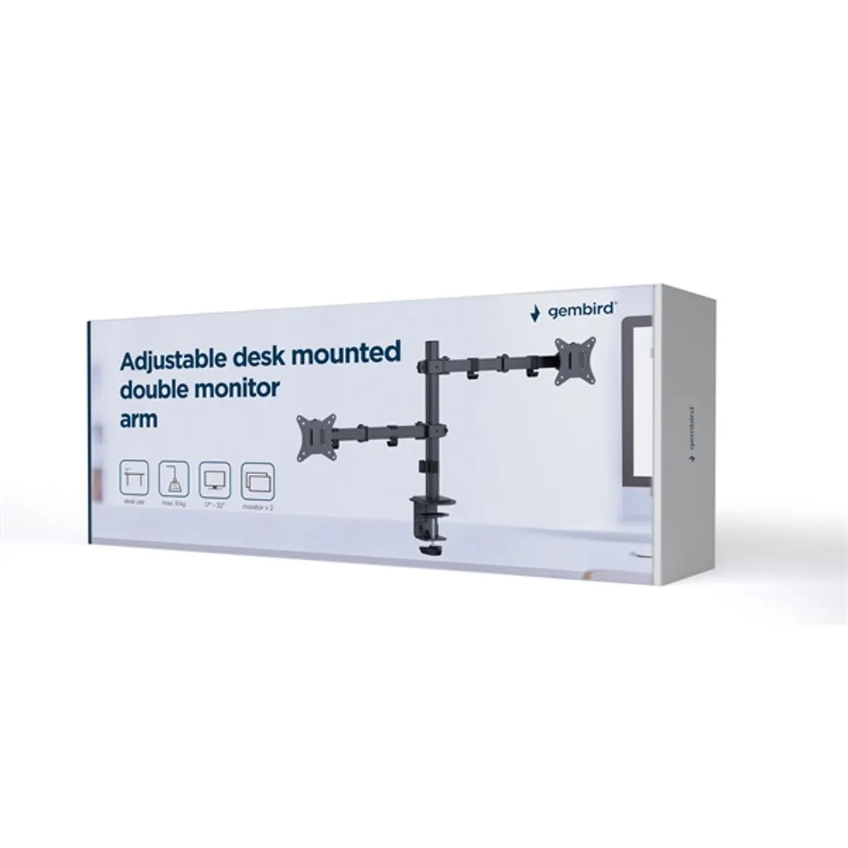 Gembird MA-D2-03 17"-32" kétkaros asztali monitor tartó konzol #4