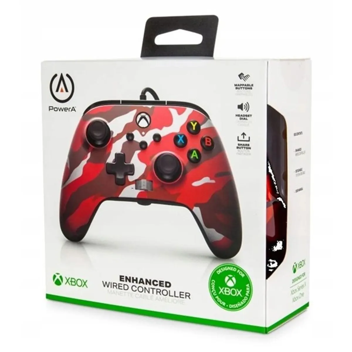 PowerA 1525942-01 Enhanced Wired Xbox Series X|S/Xbox One/PC vezetékes Red Camo piros kontroller #9