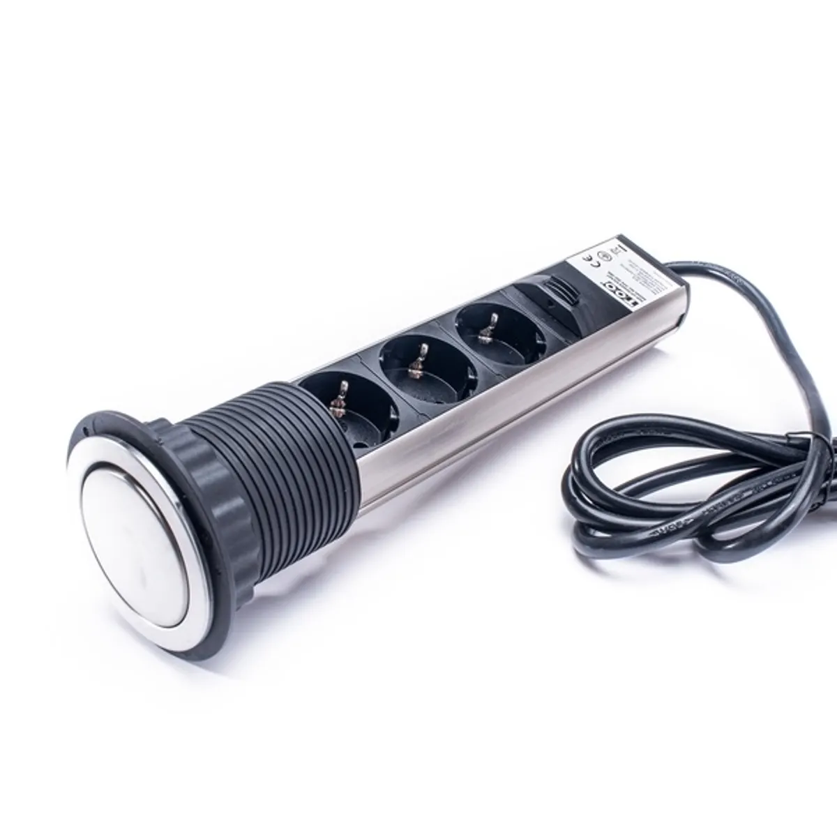 TOO PPS-302-3BR IP20, 3x 2P+F, szálcsiszolt asztalba süllyeszthető elosztó #2