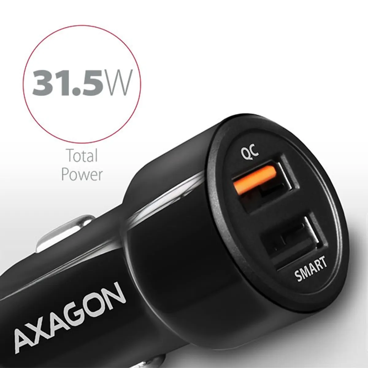 Axagon PWC-QC5 QC3.0 + 2.4A fekete autós töltő #2