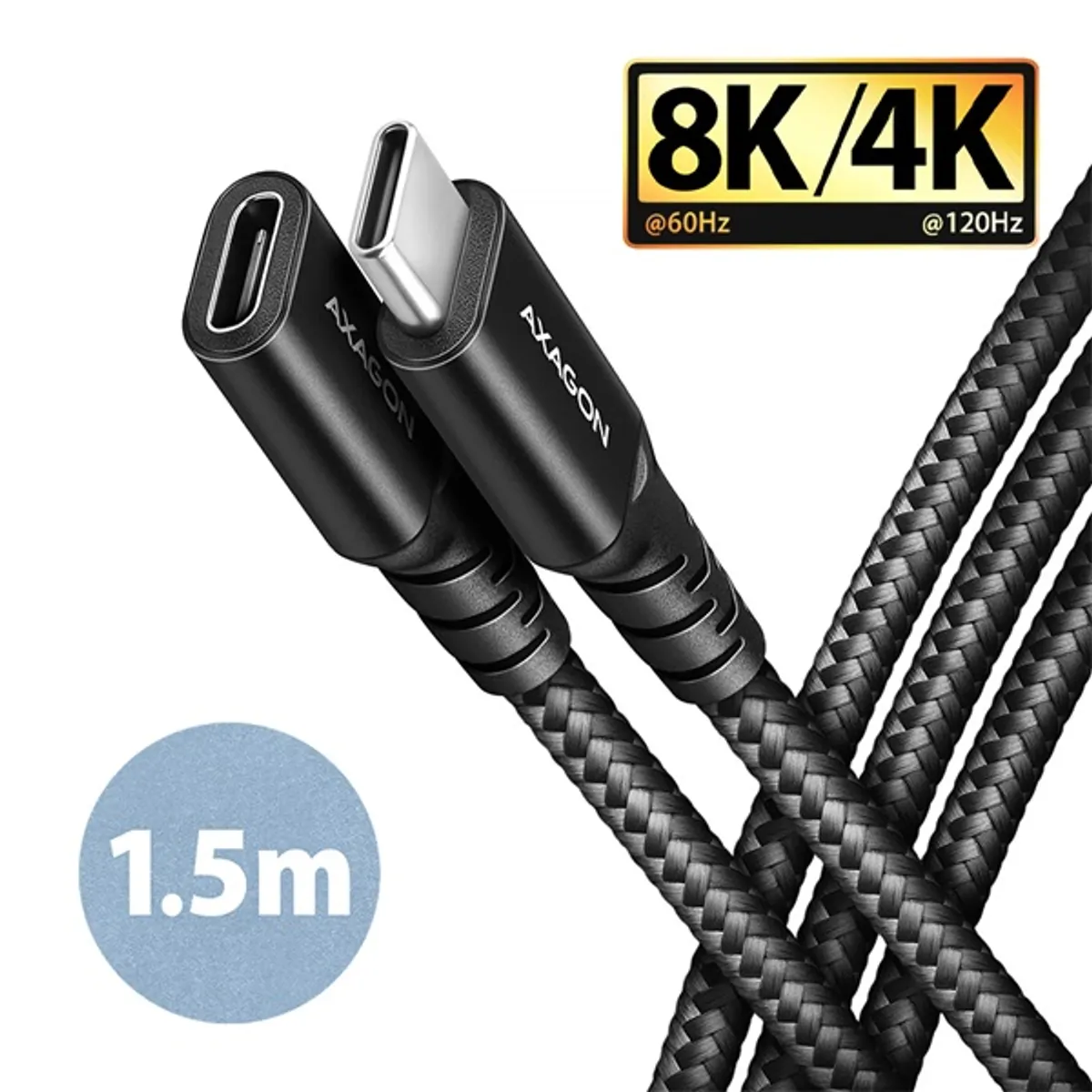 Axagon BUCM32-CF15AB 1,5m USB C fekete hosszabbító kábel #1