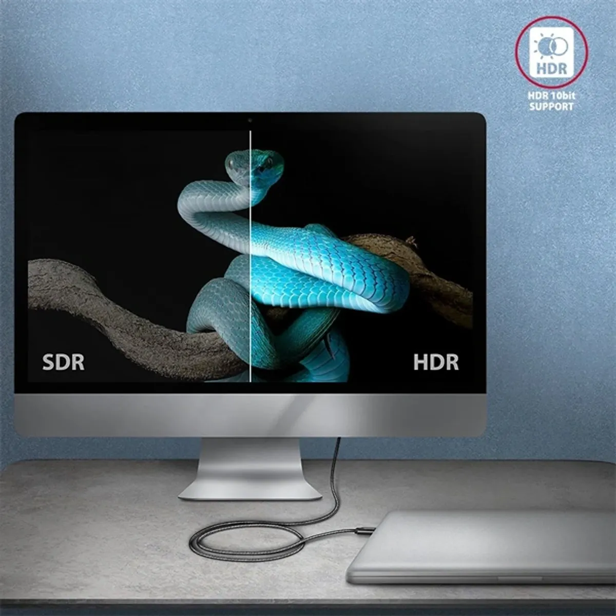 Axagon BUCM4X-CM05AB NewGEN+ 0,5m USB-C Gen 3×2 240W adat- és töltőkábel #9