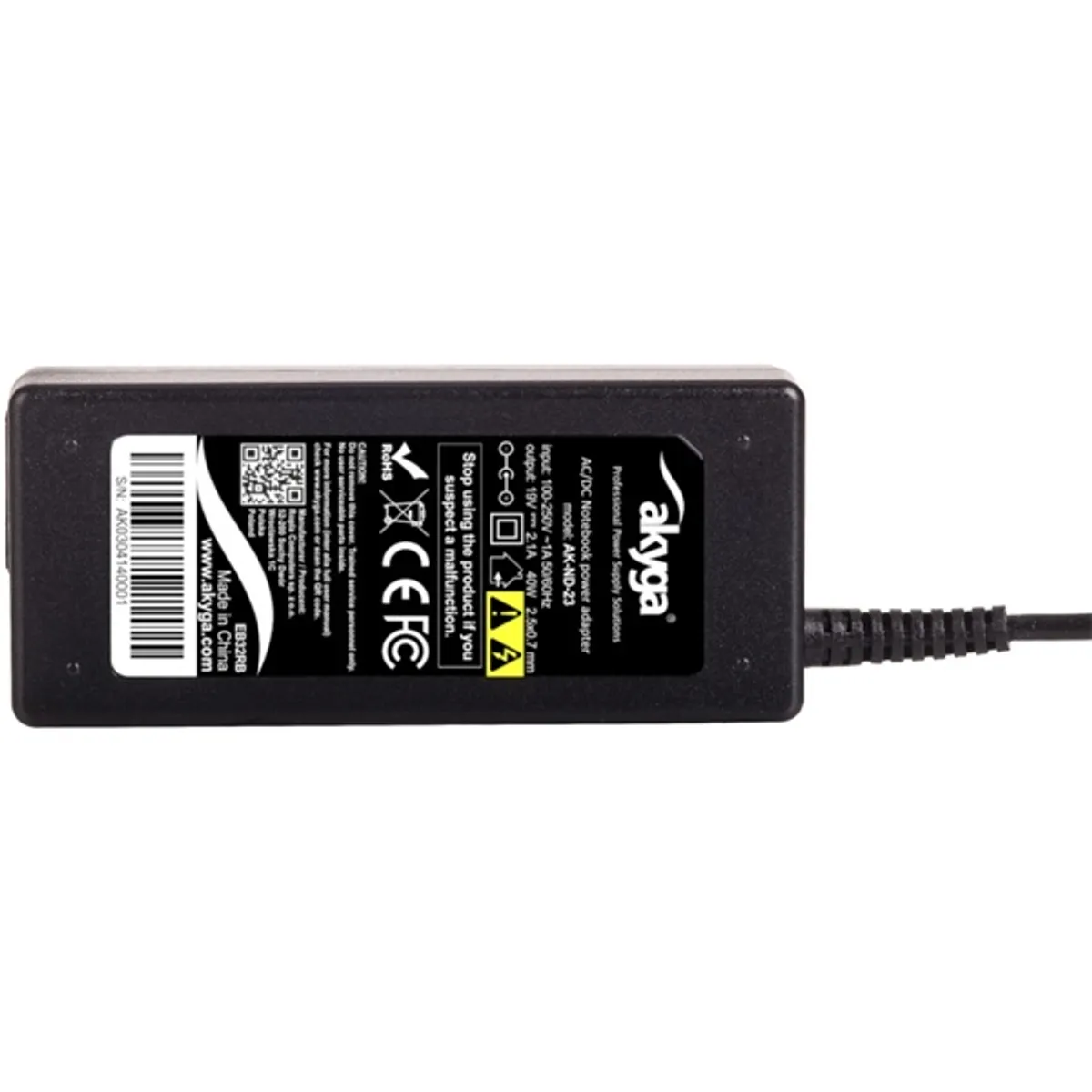 Akyga 19V/2,1A/40W 2,5x0,7mm Asus notebook hálózati töltő #5