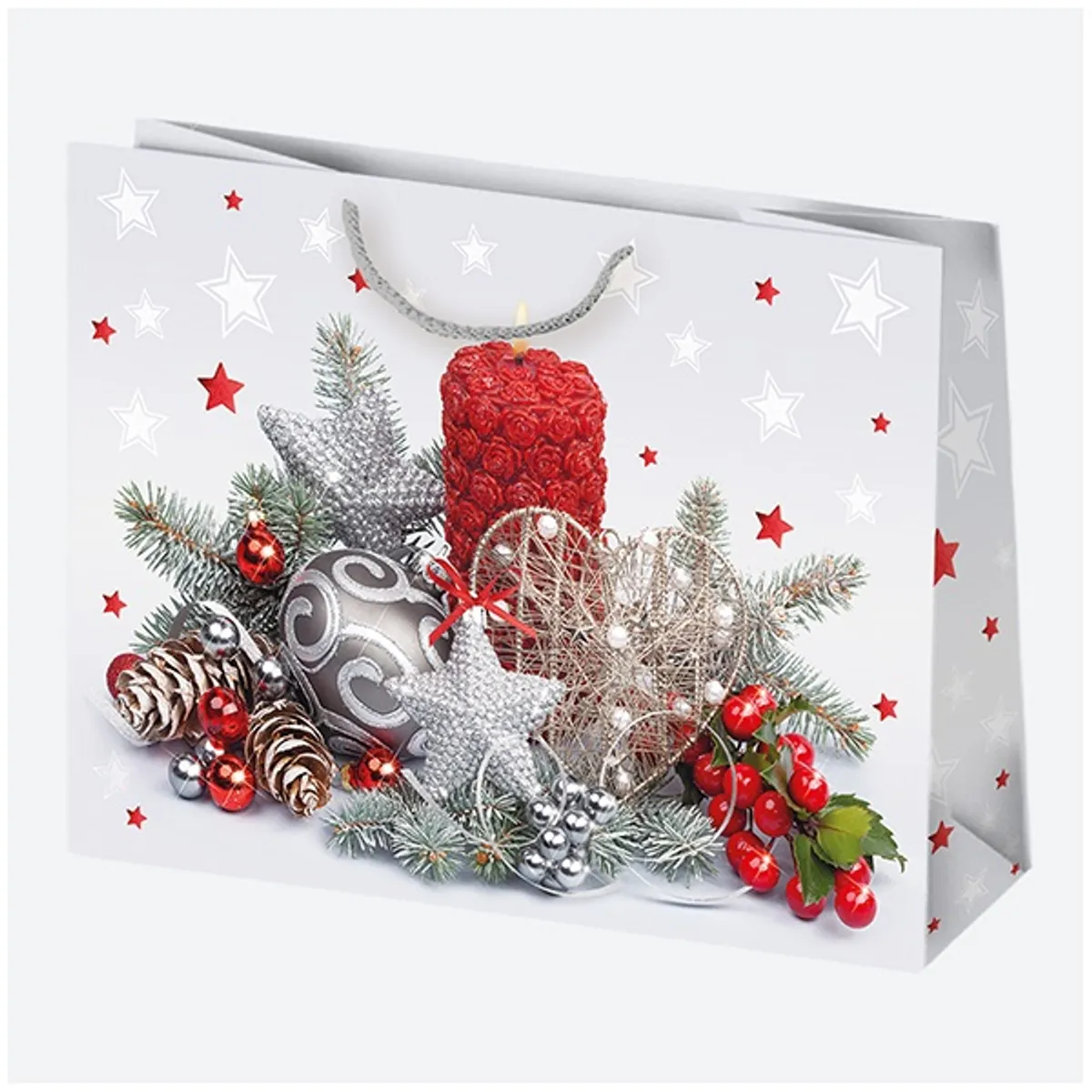 IRIS Karácsonyi ajándéktasak, 380x290x100 mm, különböző színekben és mintával #3