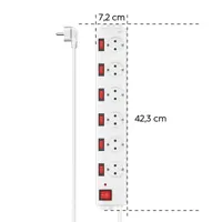 Hama 00223159 6 aljzat 1,4m fehér kapcsolós elosztó #4