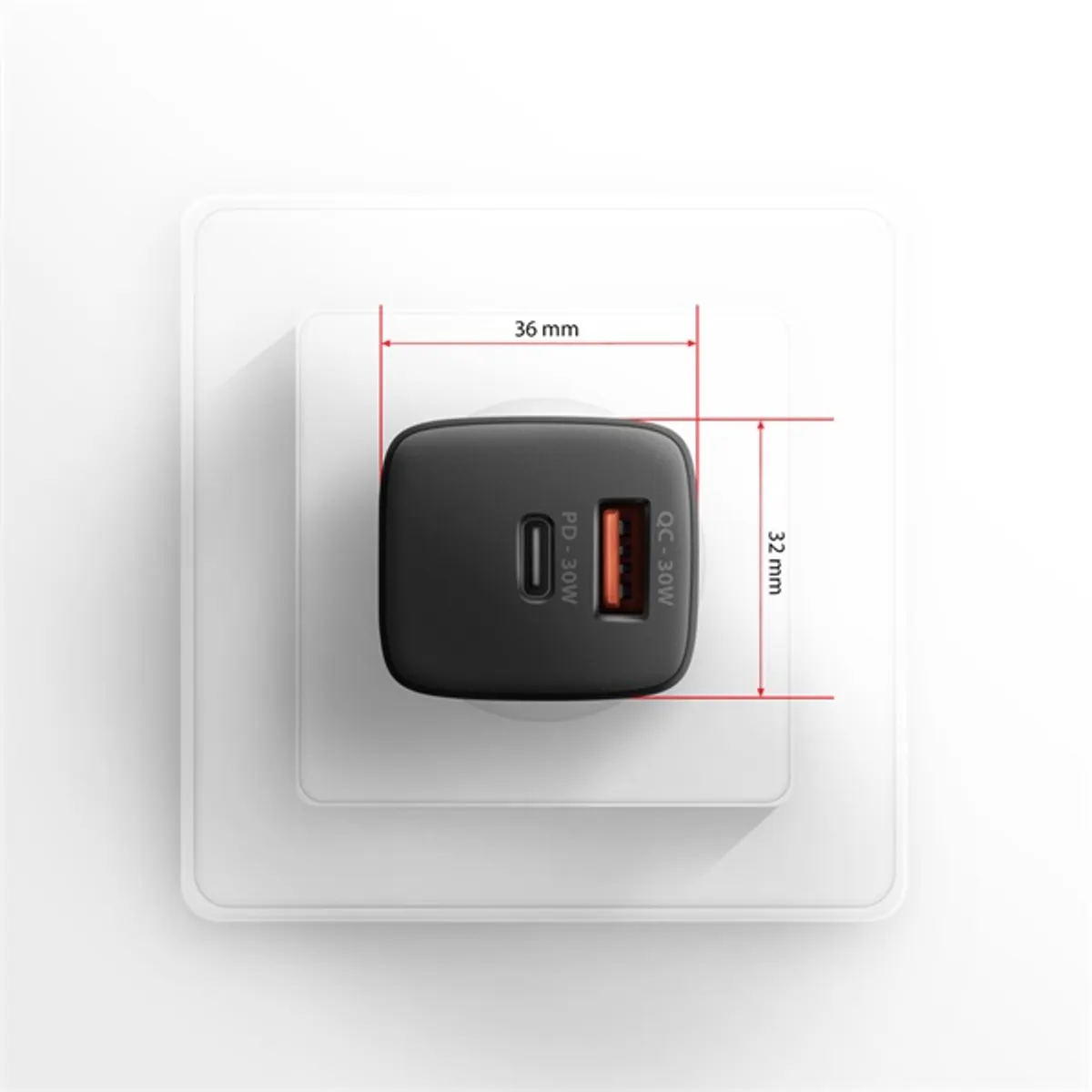 Axagon ACU-PQ30 USB-C + QC3.0 30W fekete fali töltő #7