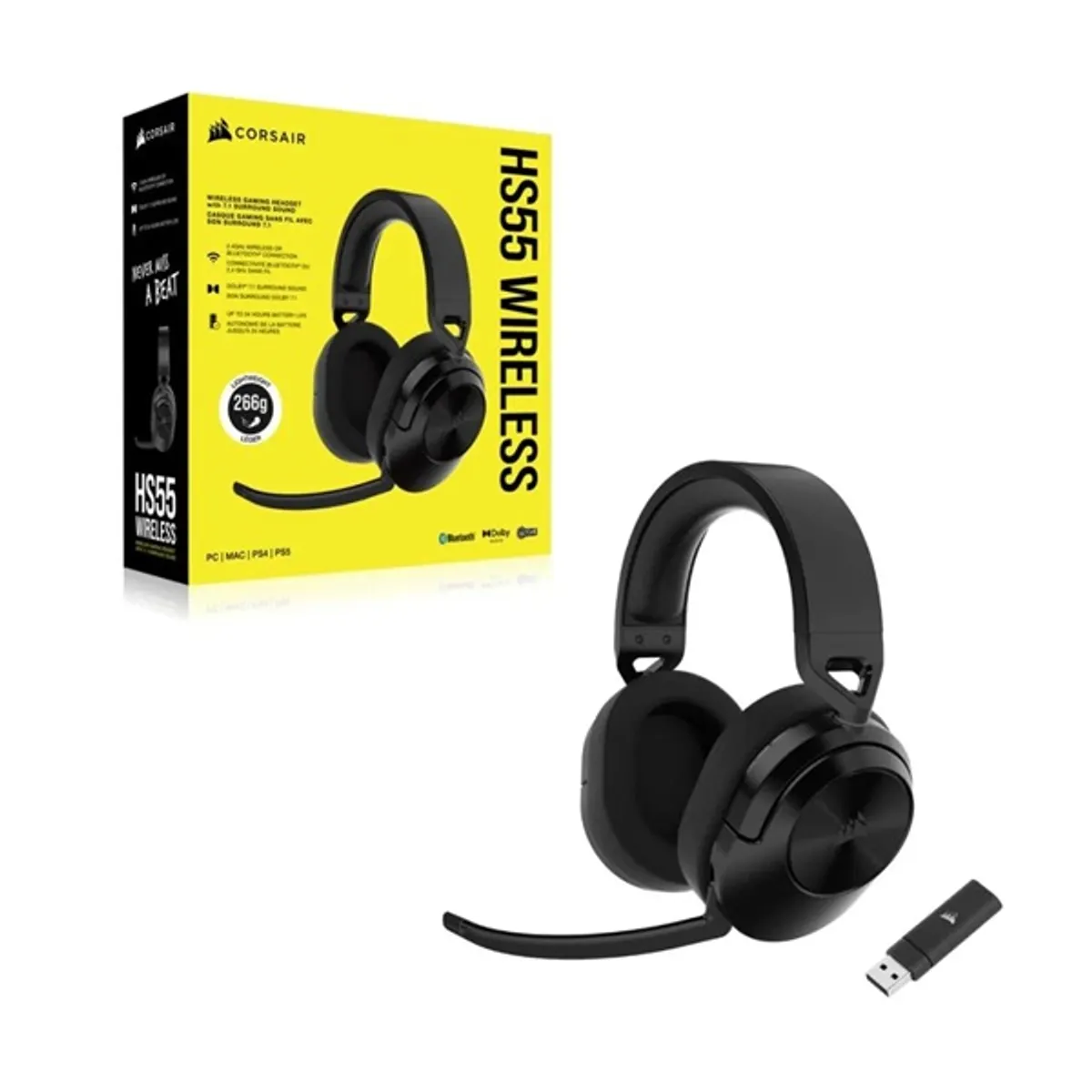 Corsair HS55 vezeték nélküli fekete gamer headset #5