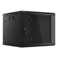 Lanberg WF01-6609-10B 19" 9U SZÉL:600mm MÉLY:600mm MAG:512mm lapraszerelt üvegajtós fekete fali rack szekrény #2