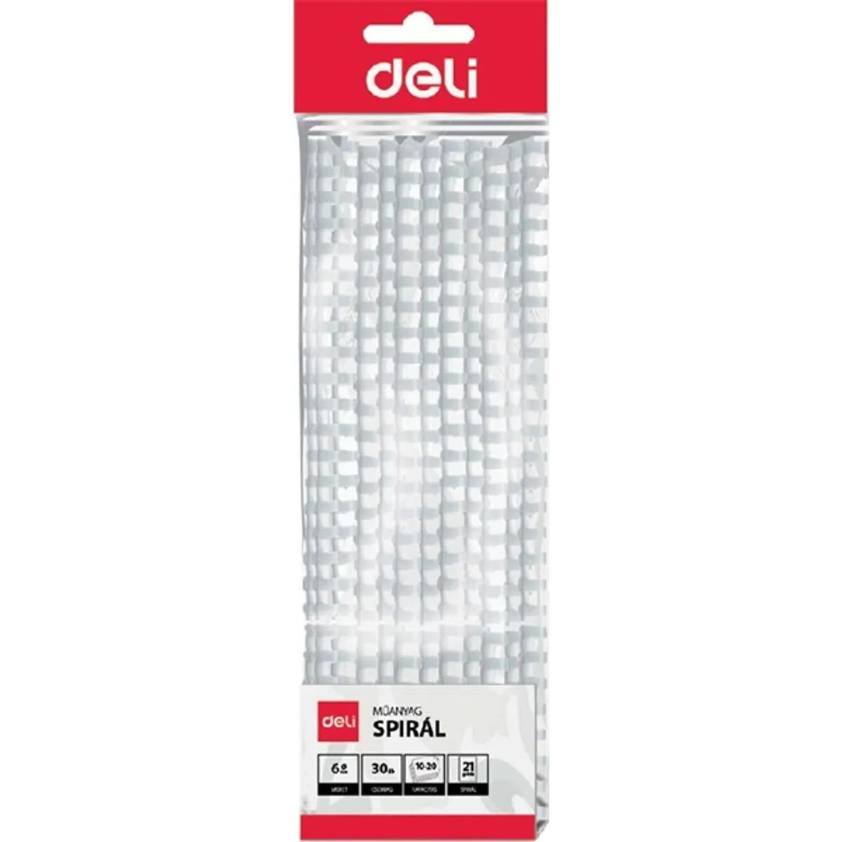 Deli 6mm 30db-os fehér műanyag spirál #2