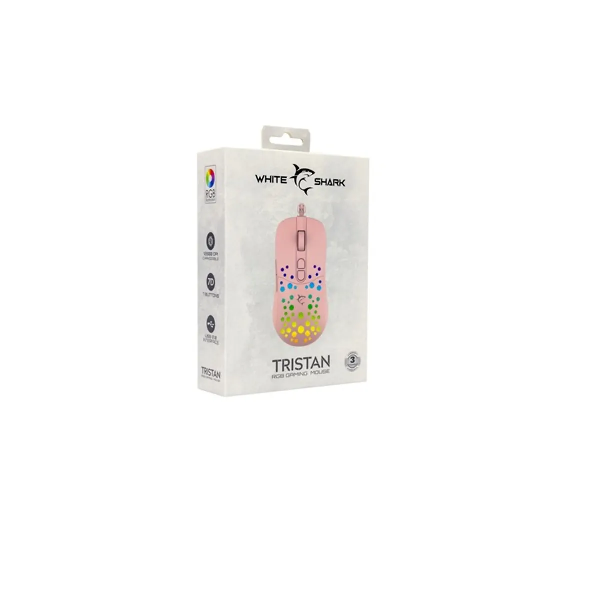 White Shark GM-9004P Tristan pink gamer egér #7