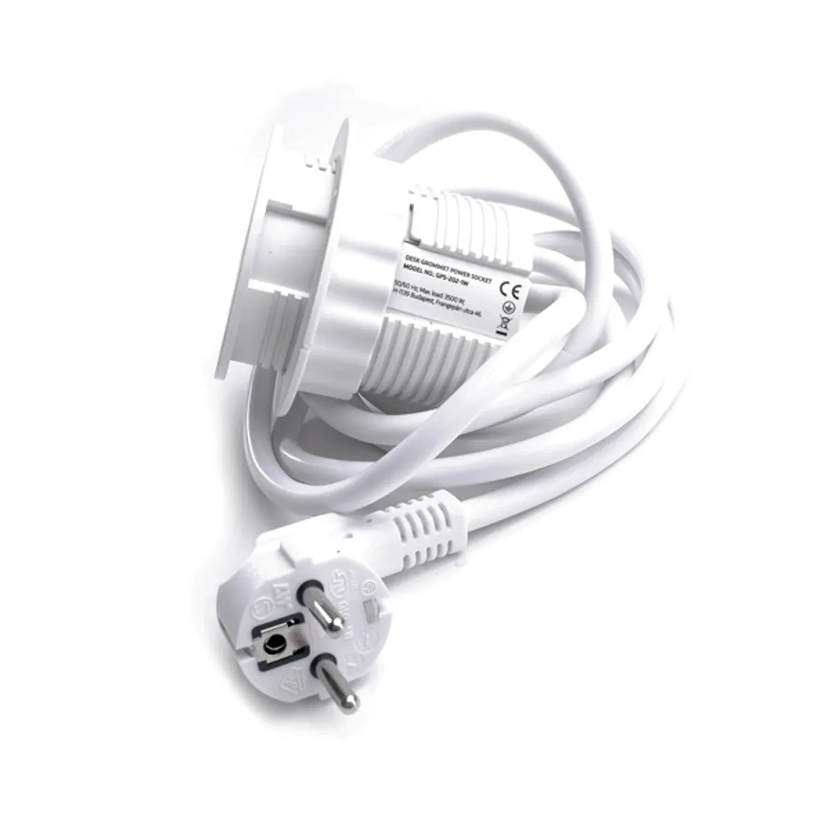 TOO GPS-202-1W IP20, 1x 2P+F, kábelkivezetéssel, fehér asztalba süllyeszthető elosztó #6