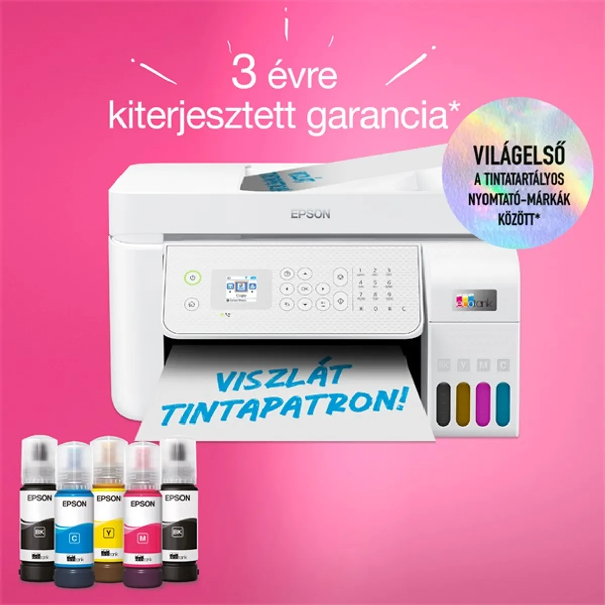 Epson EcoTank L5316 színes nyomtató MFP, WiFi/LAN, 8100/6500 oldal tinta a dobozban #8