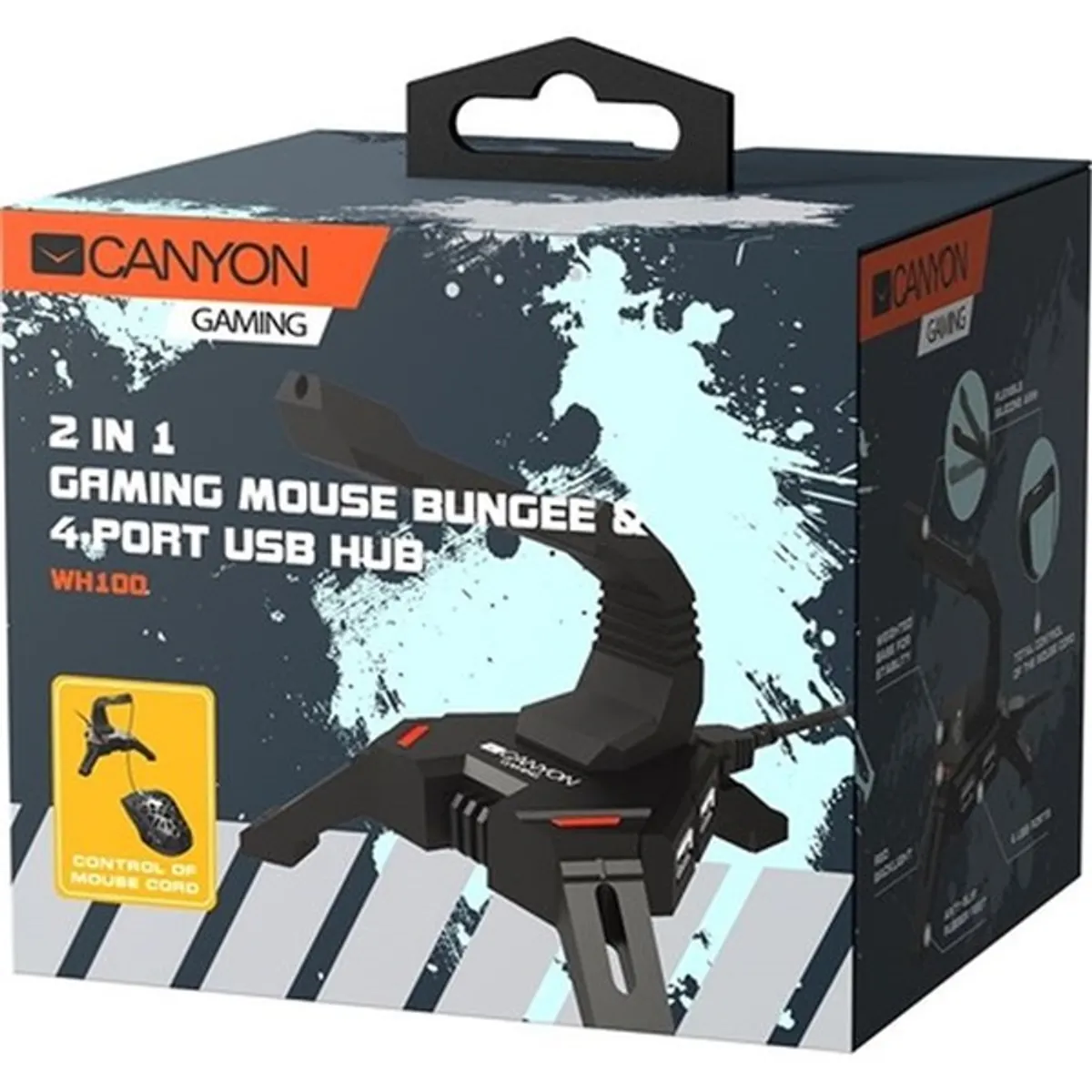 Canyon MW-100 Bungee USB gaming hub / egérkábel-rendező fekete #4