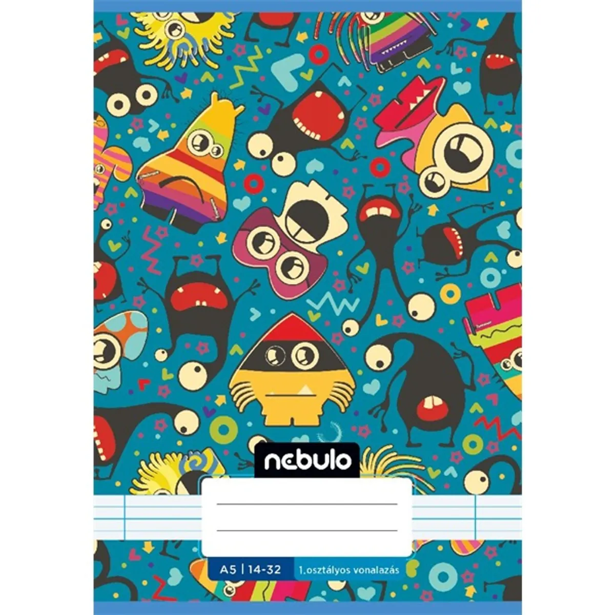 Nebulo Vagány minták A5 1. osztályos 14-32 tűzött vonalas füzet #1