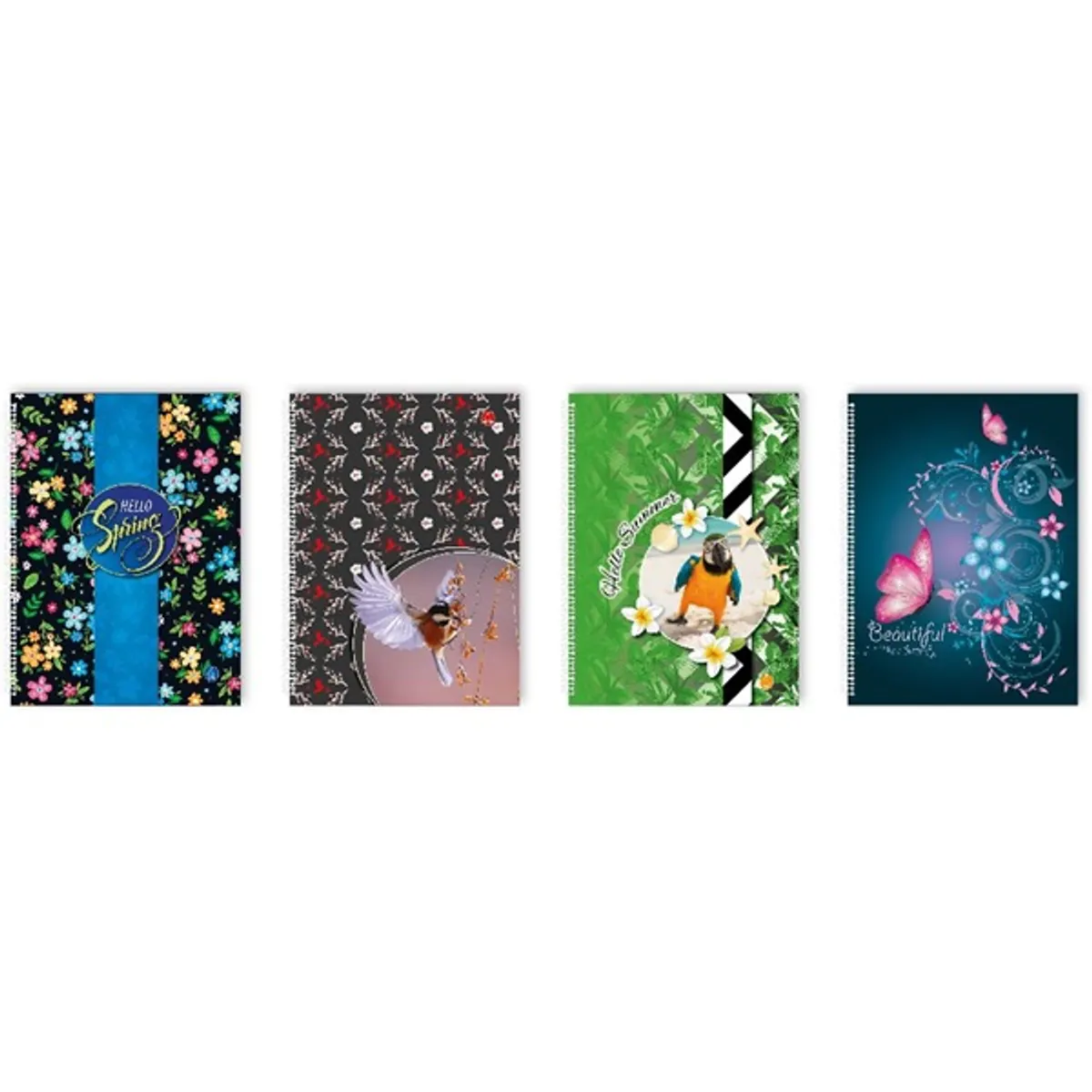 Fűzfői 3D lakk  A5  80 lapos mintás kockás spirálfüzet #1