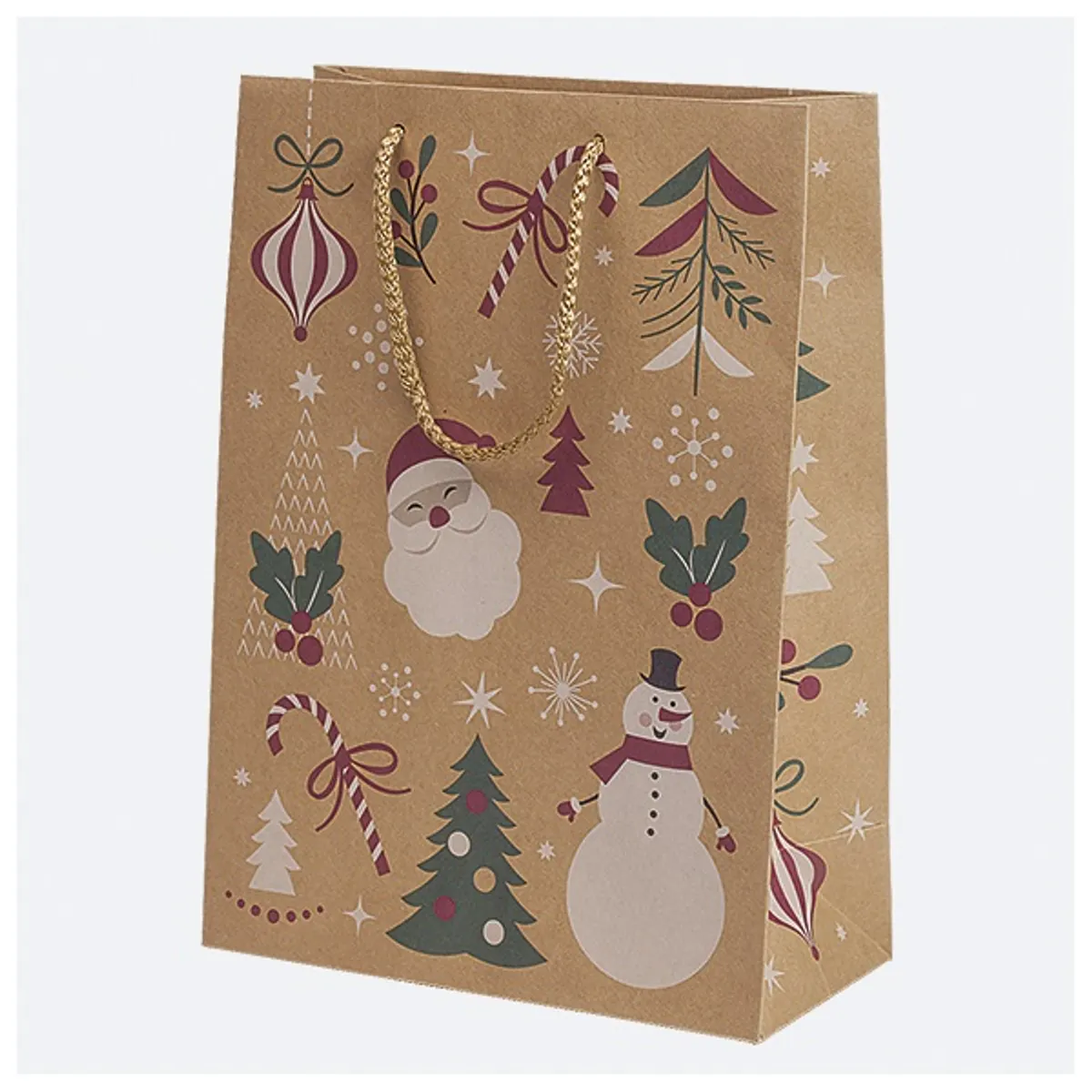 IRIS Karácsonyi ajándéktasak, EKO kraft papír, 230x320x110 mm, különböző színekben és mintával #5