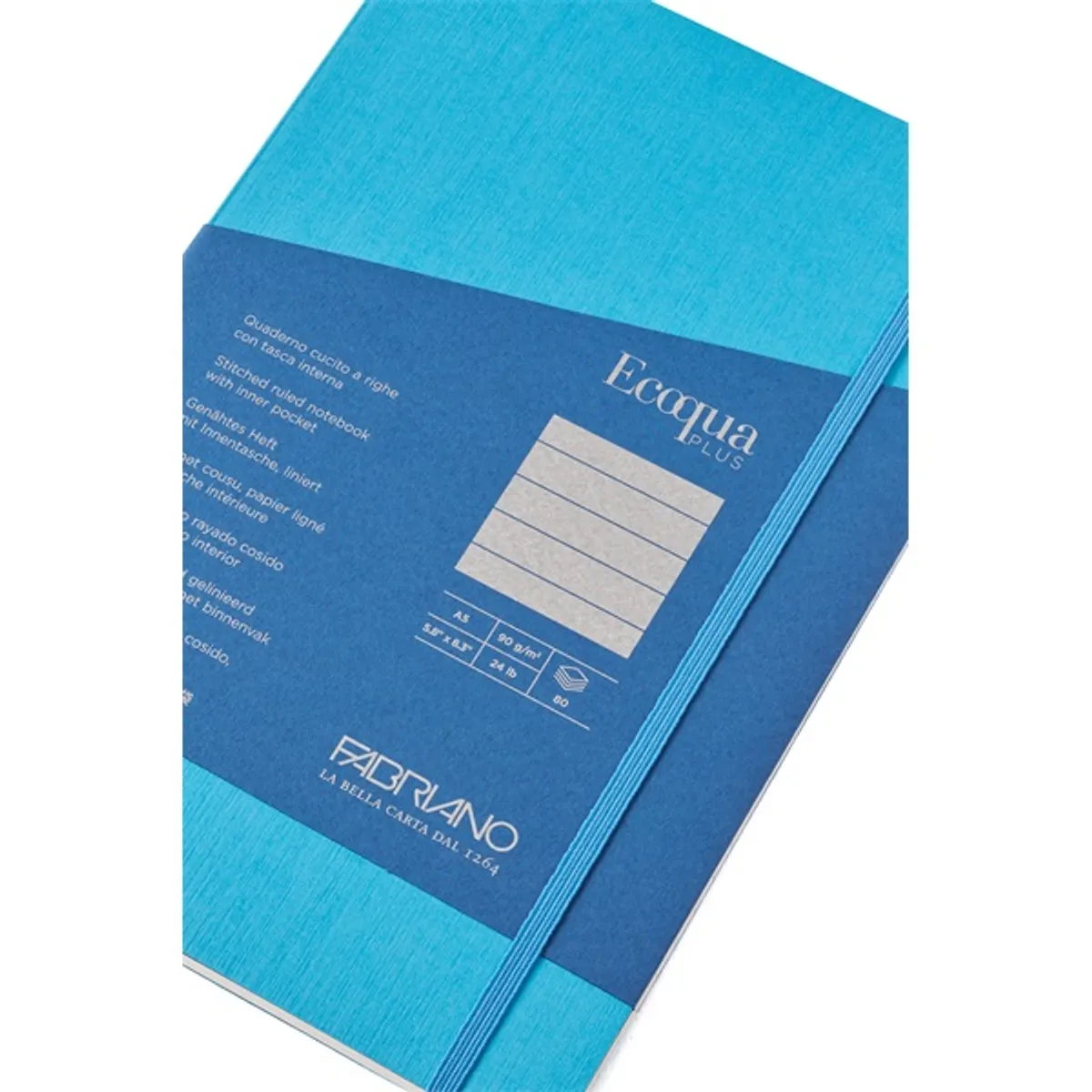 Fabriano Ecoqua Plus A5 80 lapos türkiz vonalas notesz #4