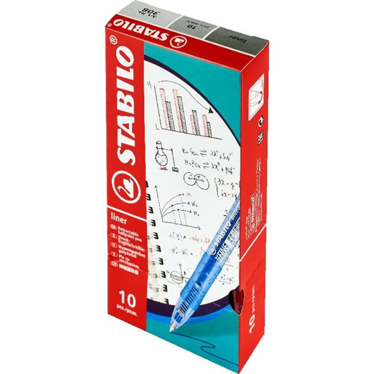 Stabilo Liner 308 10 db/csomag piros golyóstoll #1