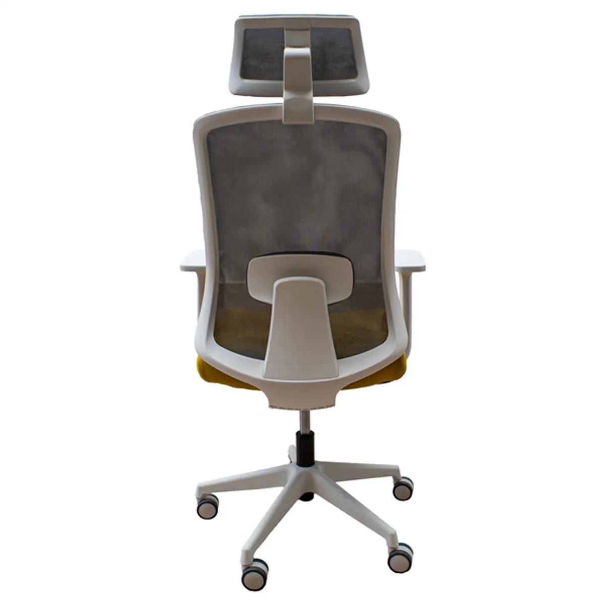 IRISOffice Aurora sárga/szürke ergonómikus, szövet-hálós irodai forgószék fej és háttámasszal #4