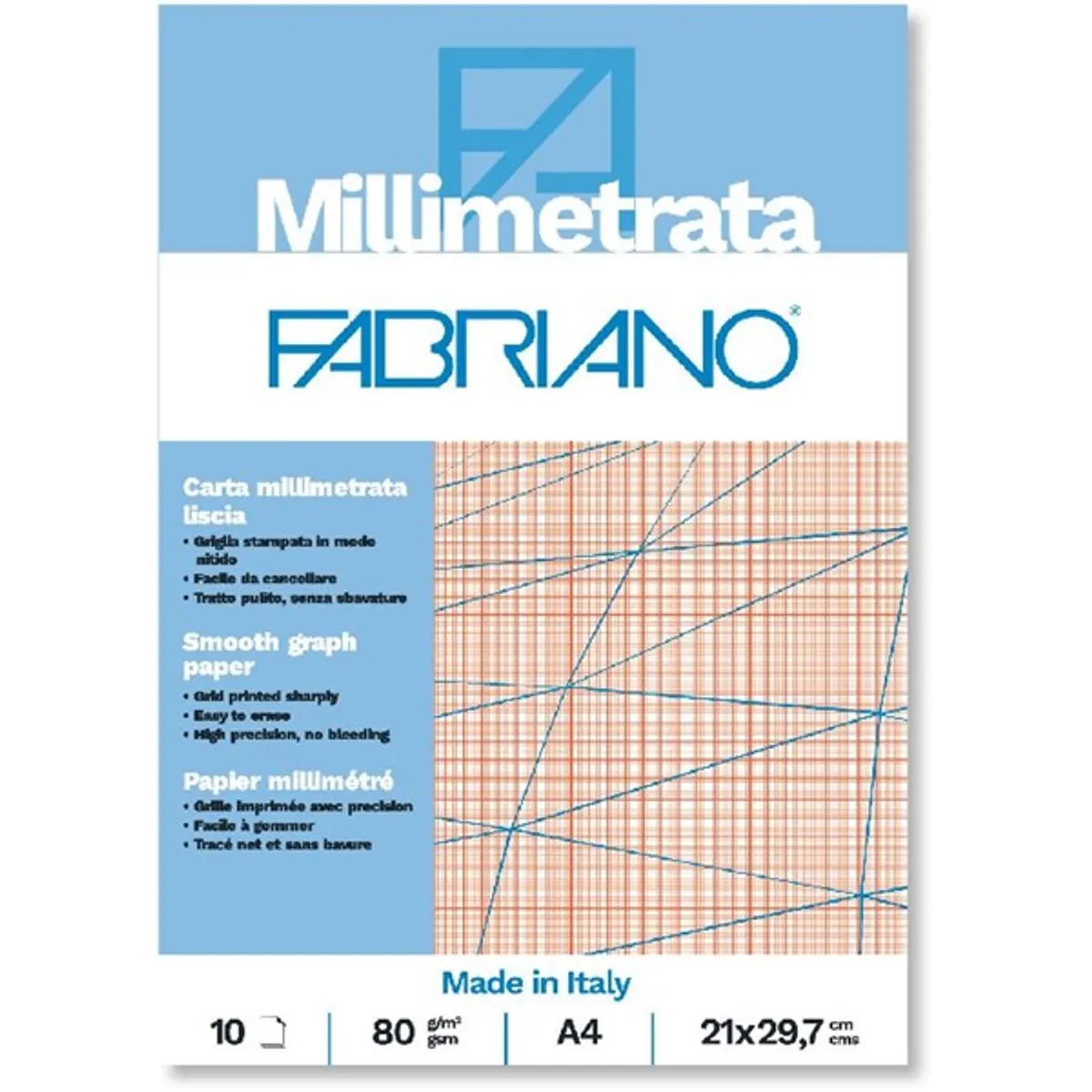 Fabriano A4 80g 10lapos milliméterpapír tömb #1