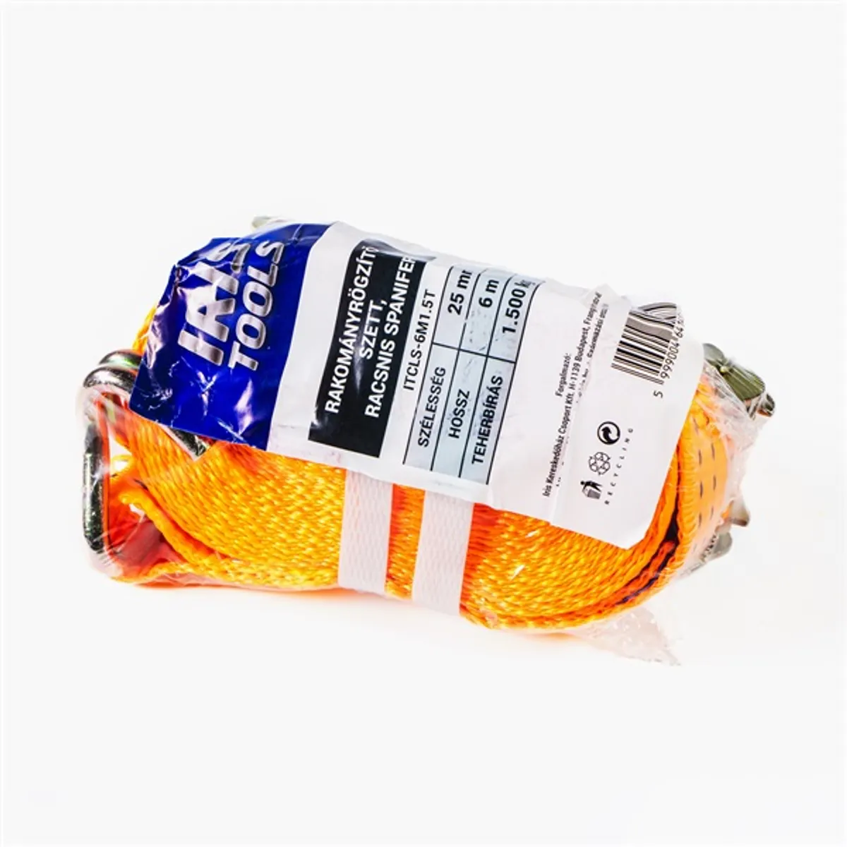 IRIS TOOLS ITCLS-6M1.5T rakományrögzítő szett, kétrészes racsnis spanifer, 1.500 kg, 6 m, 25 mm #1