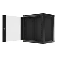 Lanberg WF01-6412-10B 19" 12U SZÉL:600mm MÉLY:450mm MAG:640mm lapraszerelt üvegajtós fekete fali rack szekrény #5