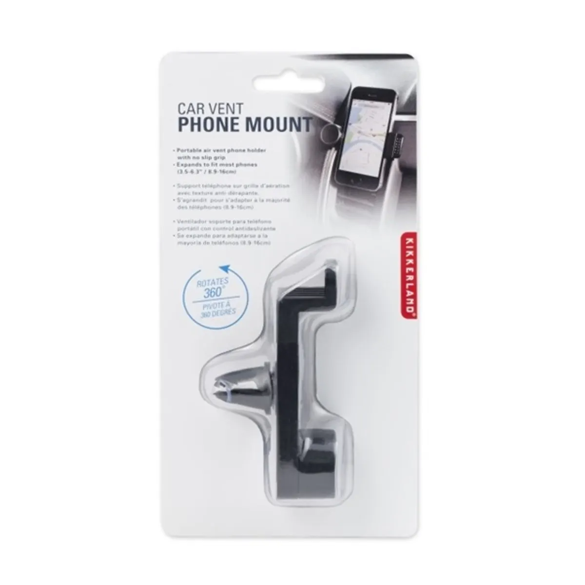 Kikkerland US97-BK szellőzőrácsra szerelhető telefontartó #2