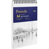 Deli Finenolo A4, álló, 160  g/m2, rövid oldalán spirálozott, fehér rajzpapírfüzet #1