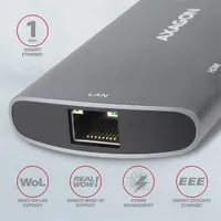 Axagon HMC-6M2 SUPERSPEED USB-C COMBO ezüstfekete  6IN1 HUB #4