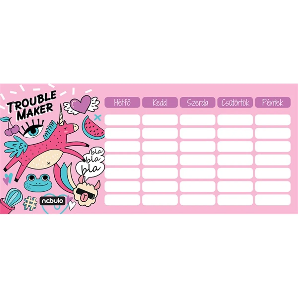 Nebulo Girl Power mini órarend #2