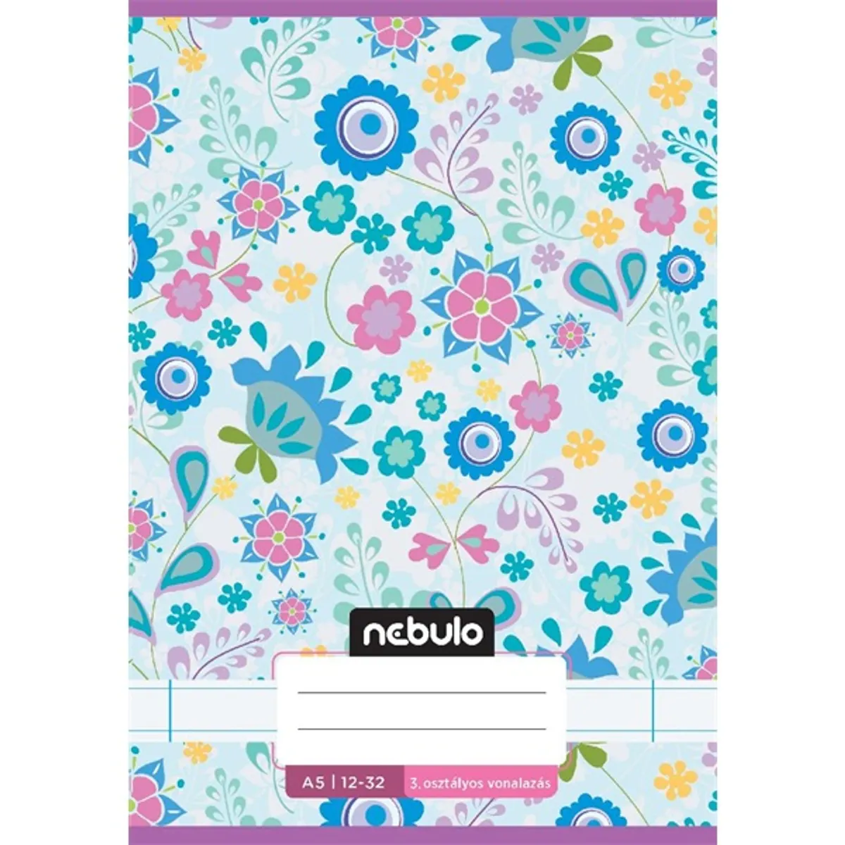 Nebulo Cuki minták A5 3. osztályos 12-32 tűzött vonalas füzet #8