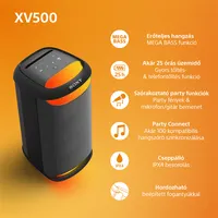 Sony SRSXV500B.CEL HighPower hordozható fekete vezeték nélküli hangszóró #10