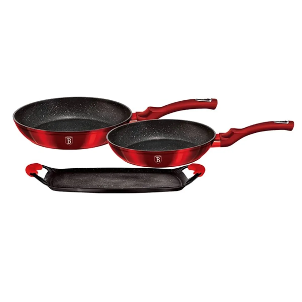 Berlinger Haus BH/1668 Metallic Line Burgundy Edition 3+2 részes serpenyő/ grill sütőlap #1