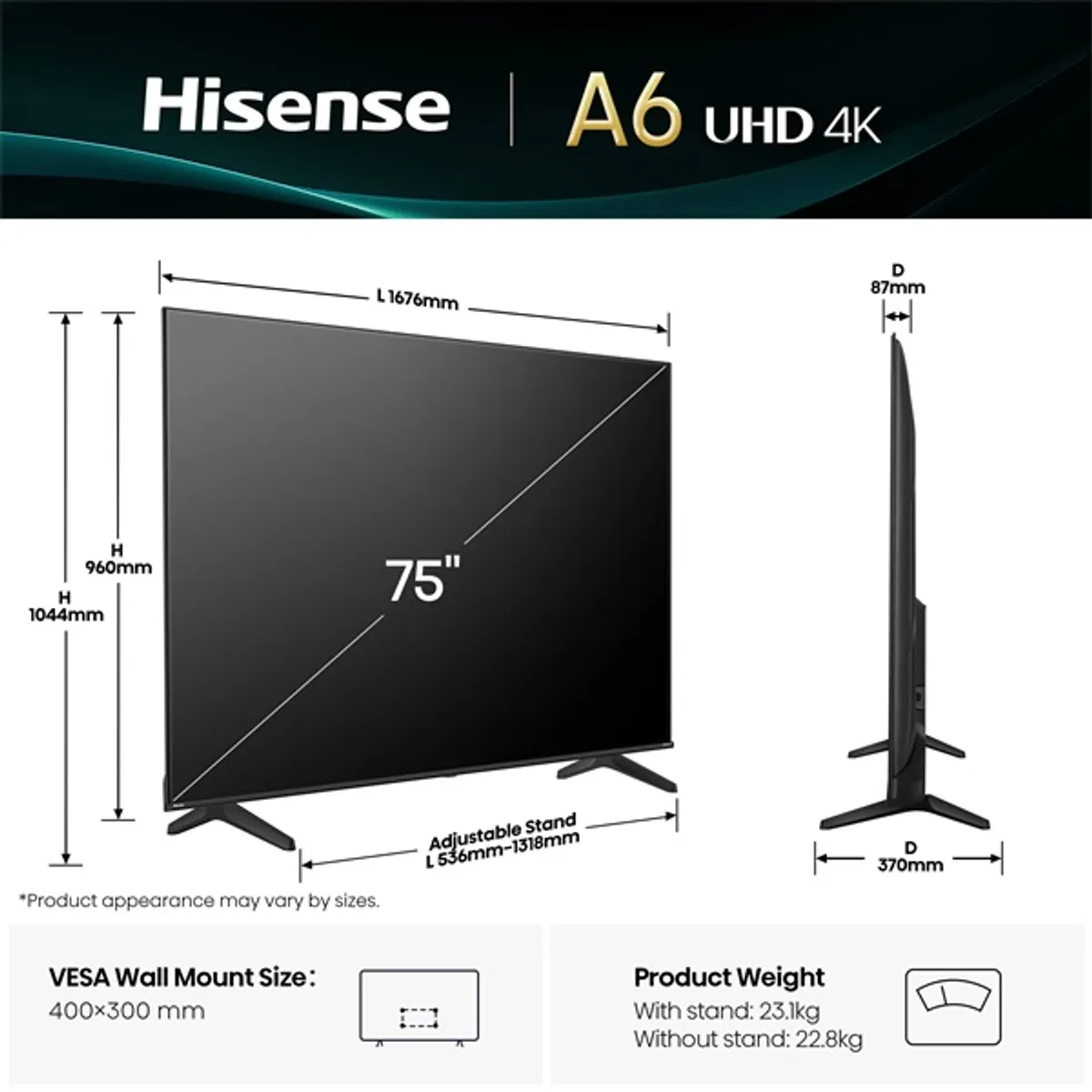 Hisense 75" 75A6Q 4K UHD Smart LED TV #6