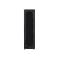 Lanberg FF01-8047-12B 19" 47U SZÉL:800mm MÉLY:1000mm MAG:2270mm lapraszerelt üvegajtós fekete rack szekrény
