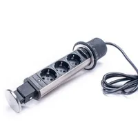 TOO PPS-302-3BR IP20, 3x 2P+F, szálcsiszolt asztalba süllyeszthető elosztó #4