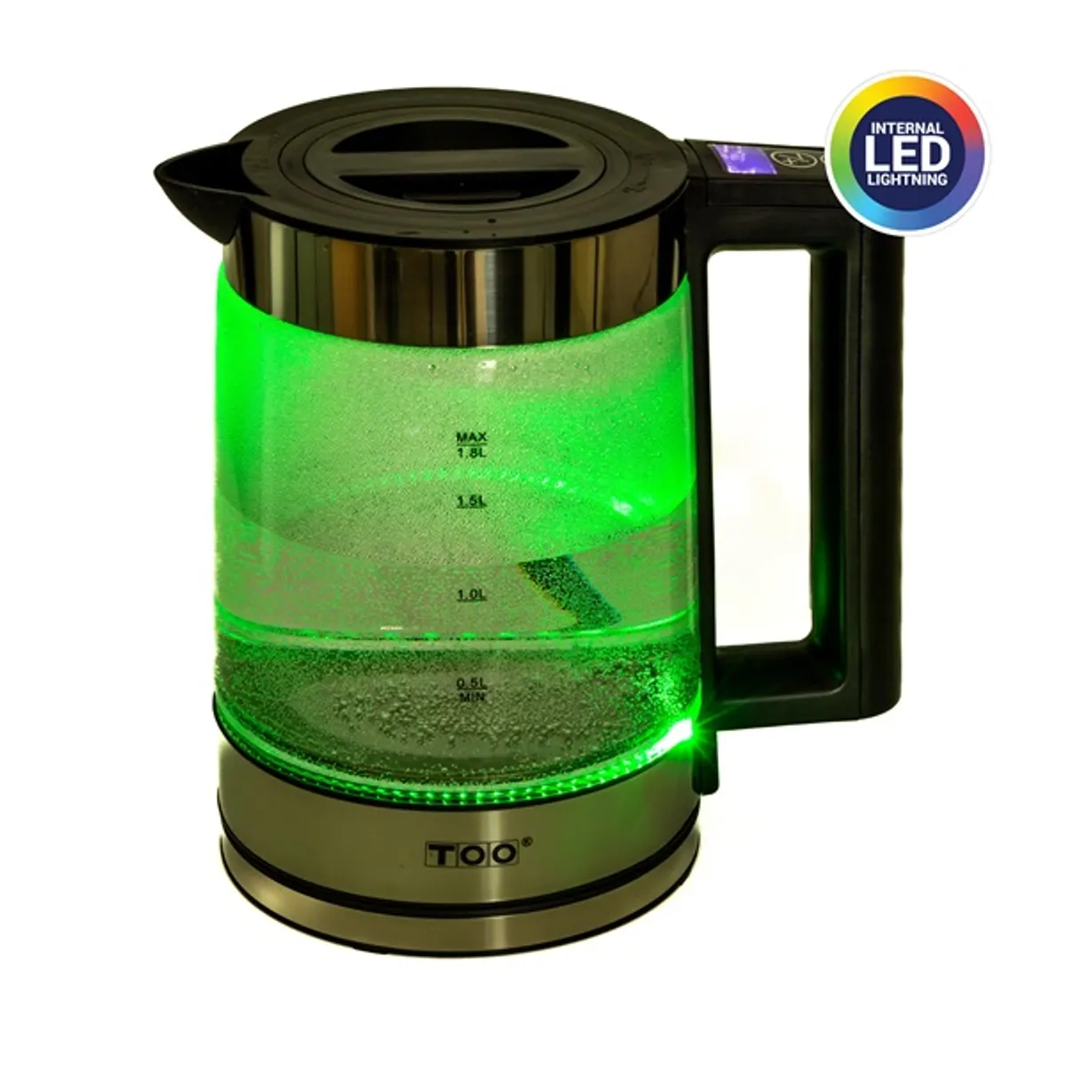 TOO KE-830 1,8 L-es LED-es prémium üveg vízforraló #4