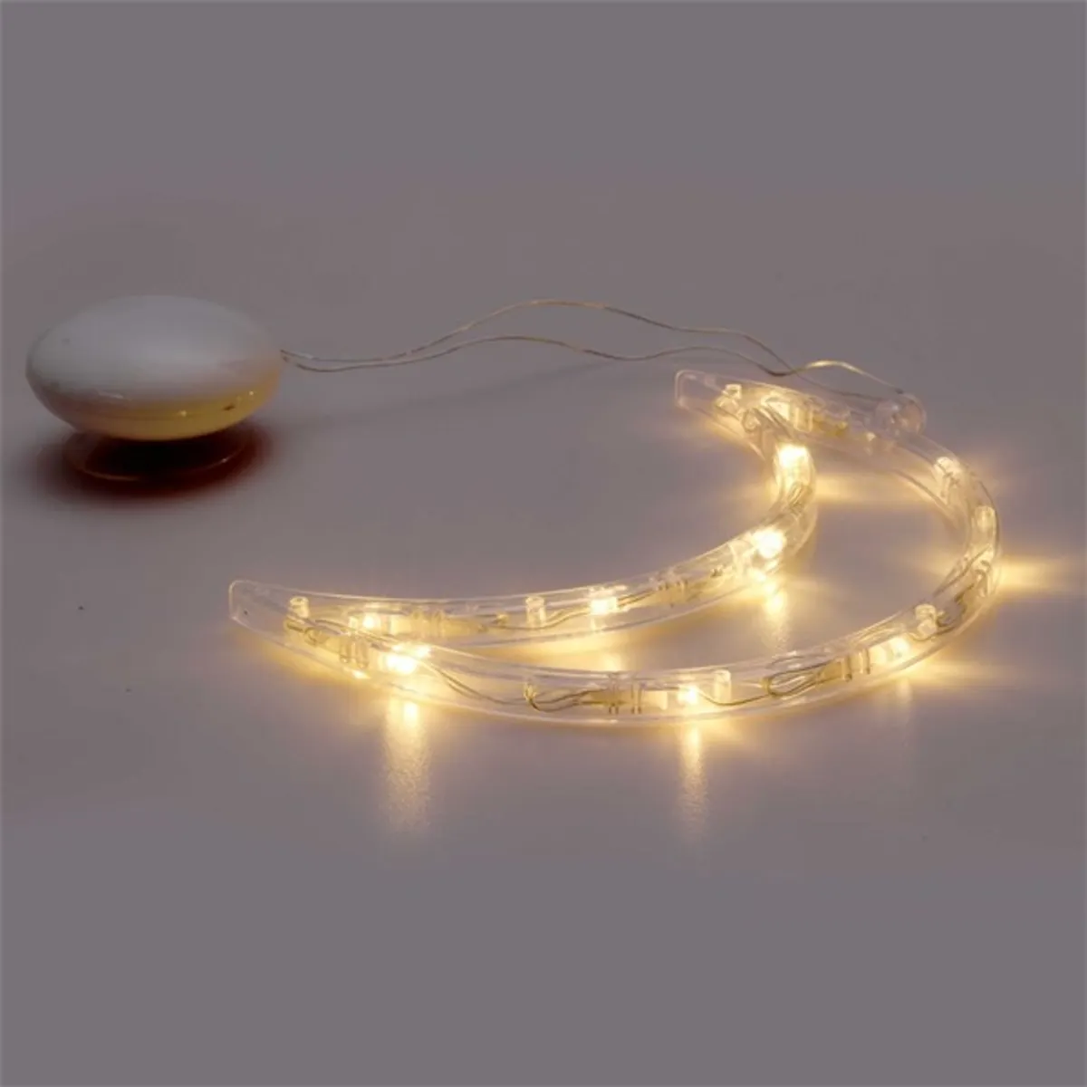 Iris Hold alakú 15x19cm/meleg fehér LED-es tapadókorongos fénydekoráció #1