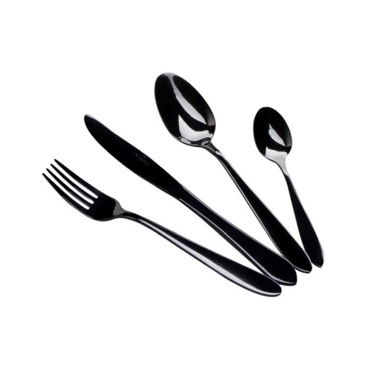 Berlinger Haus BH/3077 fényes fekete 24 részes evőeszköz készlet #1