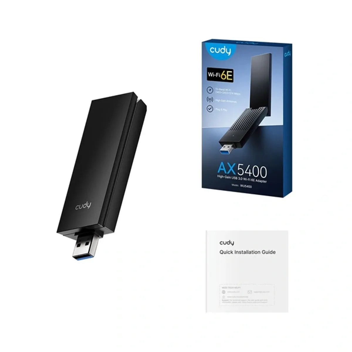 CUDY WU5400 háromsávos AX5400 WIFI 6/6E, USB 3.0, Hálózat Adapter #5