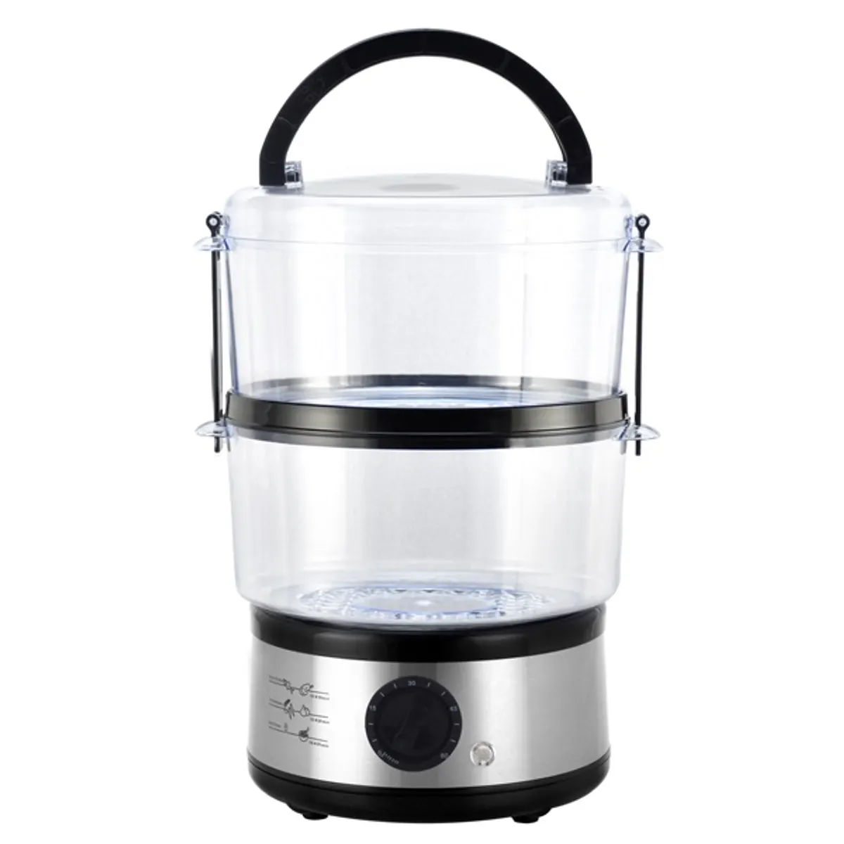 Hausberg HB-1350 400W rozsdamentes acélházas, 2 szintes 4,8L, gőzölési funkcióval, rizsfőzővel, ételfőző gép #3