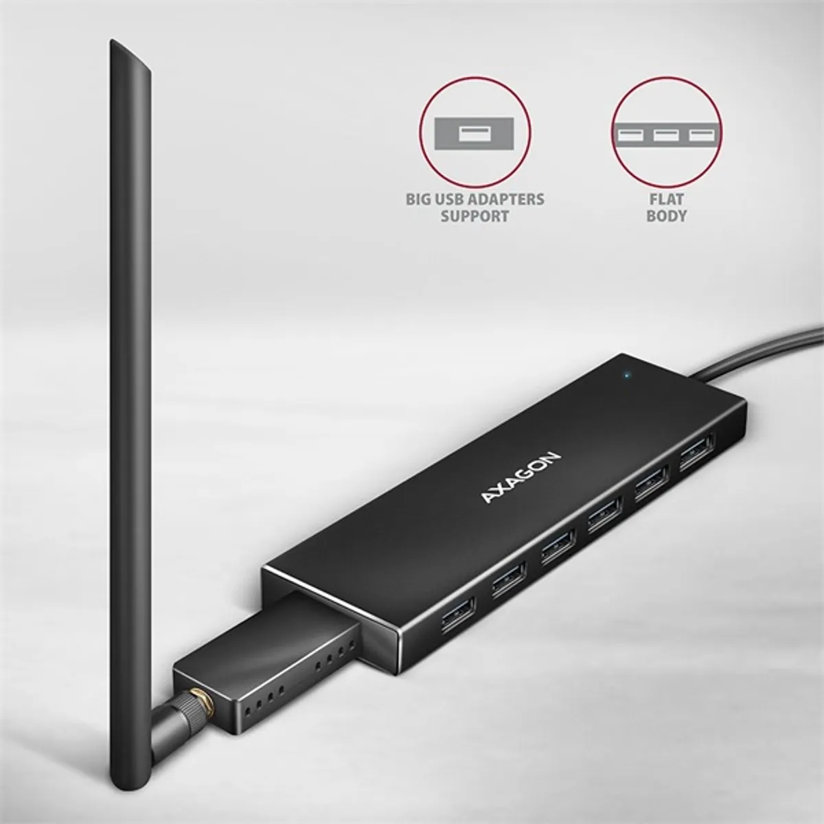 Axagon HUE-F7C SuperSpeed USB-C FLAT CHARGING hub #4